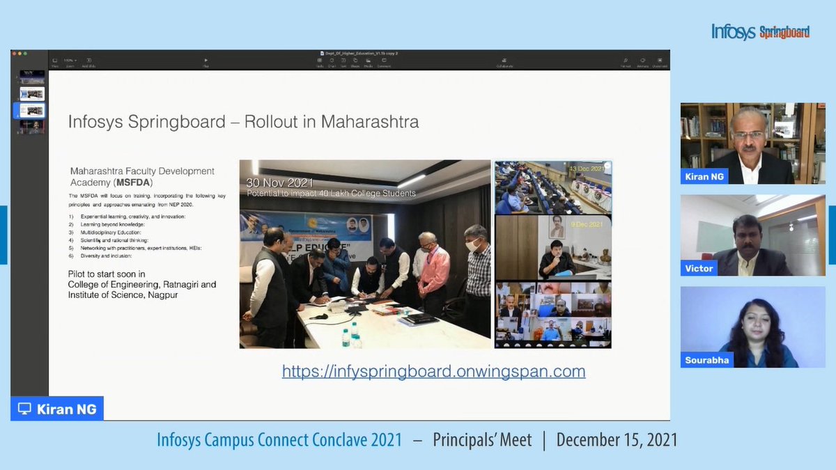 adin_tyson's tweet photo. Thanks @ShrikantNF, @VictorSundar and #KiranNG for your views. Its a pleasure having you all enlighten on how #TalentReadyIndia, Industry Goverment Engagement is being driven and transformed by @infosys #Springboard. @t_aarohi @padma8376
#InfosysSpringboard #InfosysCCConclave https://t.co/spXP1SagRR