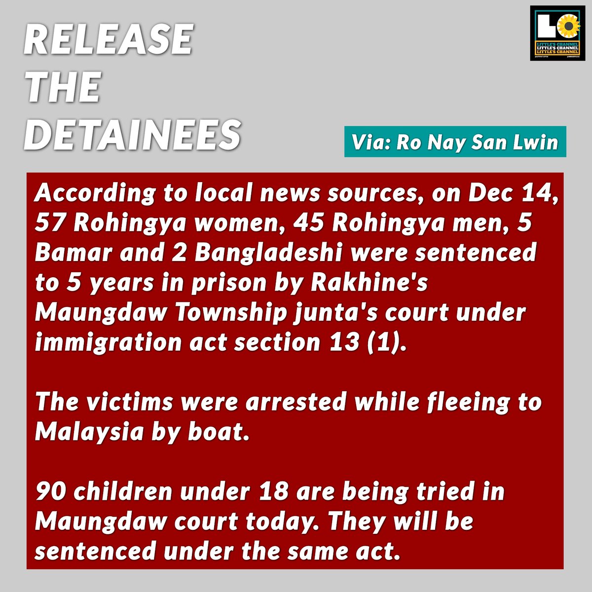 Read the full news in the following picture. 📑  Via: <a href="/nslwin/">Ro Nay San Lwin</a>   #Dec15Coup #ReleaseTheDetainees #WhatsHappeningInMyanmar