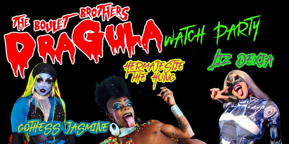 Tomorrow night we get back into @bouletbrothersdragula ! @gothessjasmine and @hermajestie_thehung are joined by @elizabethdexia for a performance and commentary of one of the final episodes! Who are you rooting for??