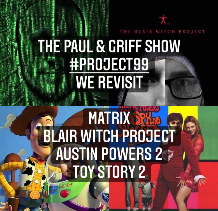 paulngriffshow's tweet photo. 🚨 New Episode 🚨
We continue #project99 with us scoring the films we reviewed outside of project 99!
💊 #TheMatrix
🧸 #toystory2
👻 #theblairwitchproject
☮️ #thespywhoshaggedme
https://t.co/WE6N96hRBl
#podnation #filmtwitter #podernfamily https://t.co/ZVVBBF25xM