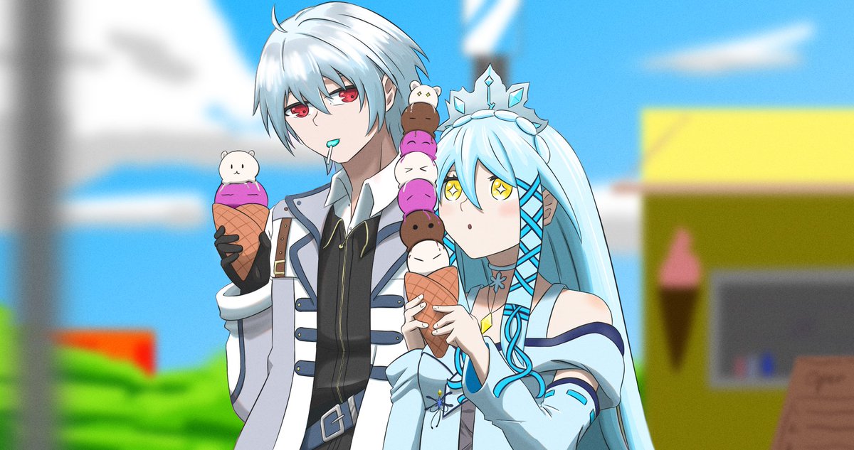 AmatsukiVayne's tweet photo. Siang hari panas gini enak nya makan es krim sambil trakteer @ReineGwyneira 😊 https://t.co/dUR9lEi5W4