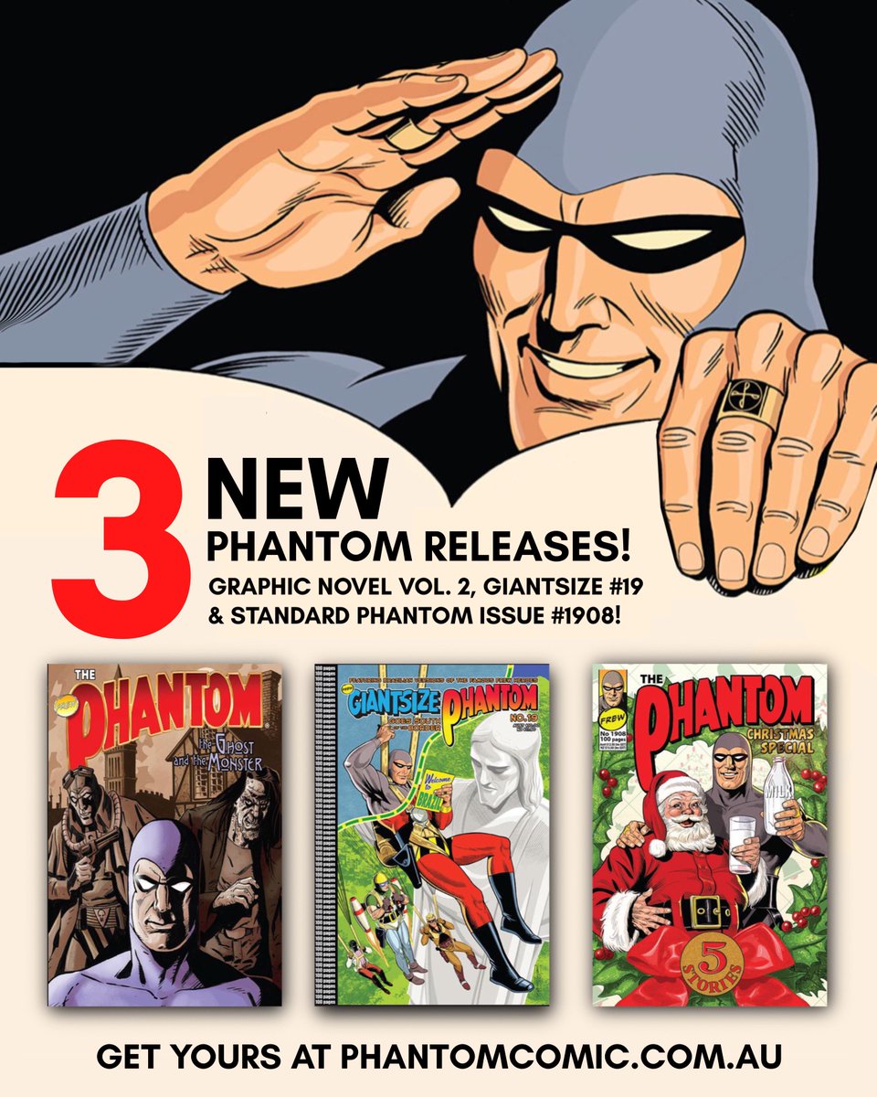 We’re treating you this holiday season. 🎄 Grab the latest issue of #ThePhantom and Giantsize Phantom as well as a brand new Graphic Novel available for pre-order NOW!

Secure yours at phantomcomic.com.au!