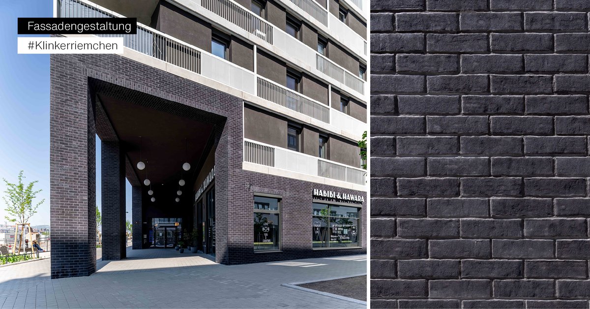 StroherG's tweet photo. Dunkle Klinkerriemchen als Blickfang im neuen Viertel der Bruno Marek Allee.  
🏛️ Bruno-Marek-Allee, Wien /  📐 AllesWirdGut Architektur ZT GmbH, Wien /  📷 Christian Schellander, Sto / artboxx, AT

#ströher #stroehergroup #design #bricks https://t.co/B5WXyr57dm