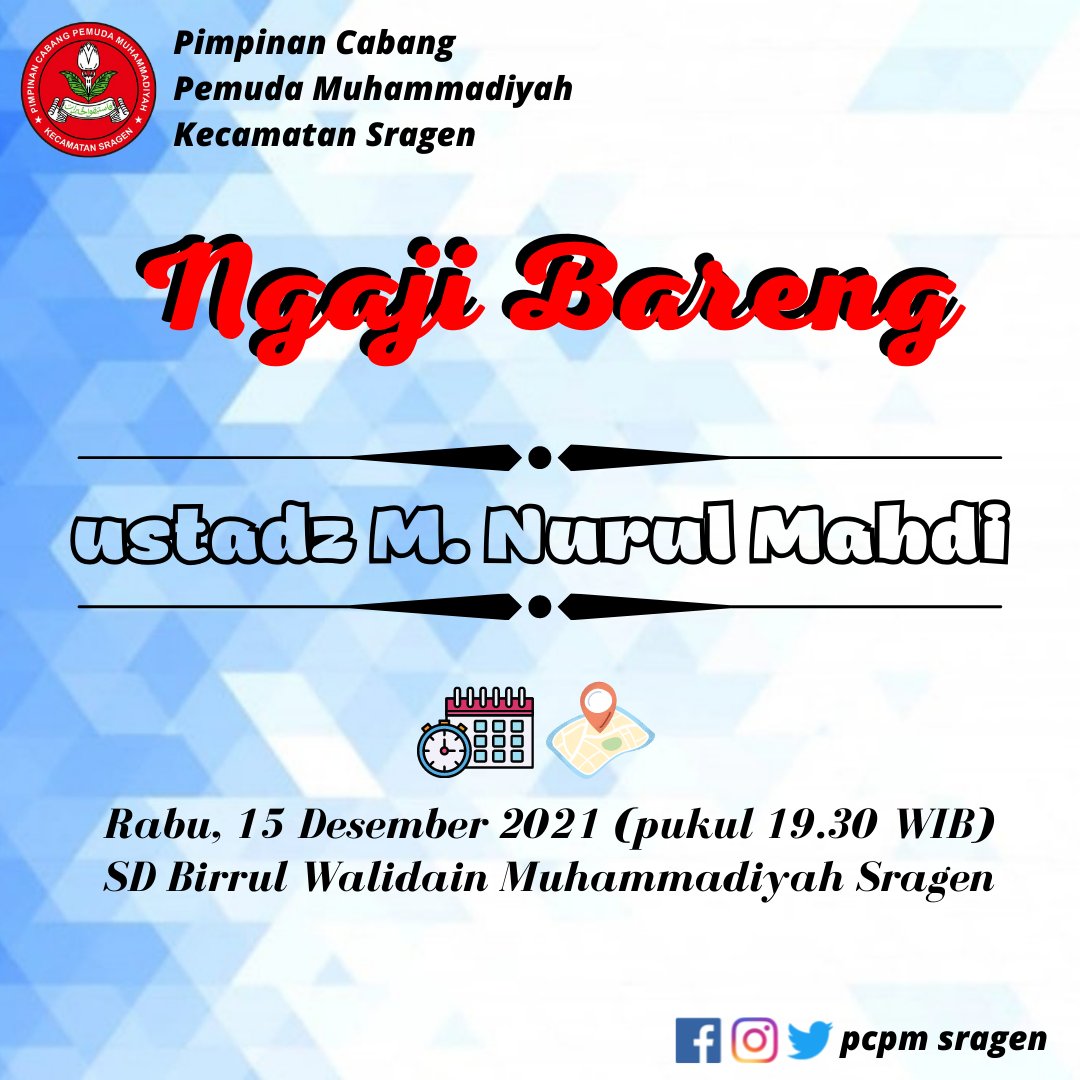 pcpm_sragen's tweet photo. Ngaji bareng nanti malam bersama ustadz @mas_mahdy di @sdbirrulsragen pukul 19.30 WIB. 

#ngaji #kajian #pengajian #pcpm #pcpmsragen #pemudamuhammadiyah #muhammadiyah #sragen https://t.co/c24QmGXSEr