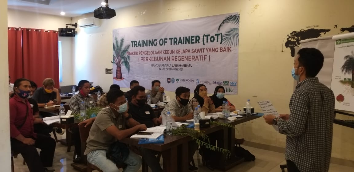 SNVIndonesia's tweet image. In a three-day Training of Trainers started on December 14th, SNV Indonesia is preparing champion smallholders as future trainers of #oilpalm #regenerativeagriculture. As much as 16 selected #oilpalmsmallholders in #labuhanbatu participated in this training.