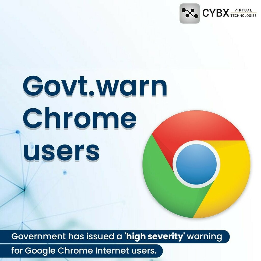 cybxtech_'s tweet photo. The Indian Computer Emergency Response Team (CERT-In) has issued a 'high severity' warning for Google Chrome Internet browser users.

As per the advisory, several vulnerabilities have been found in the Google Chrome browser that could be exploited by a r… https://t.co/CPXtpc0GOr https://t.co/6SJj0SLYM2