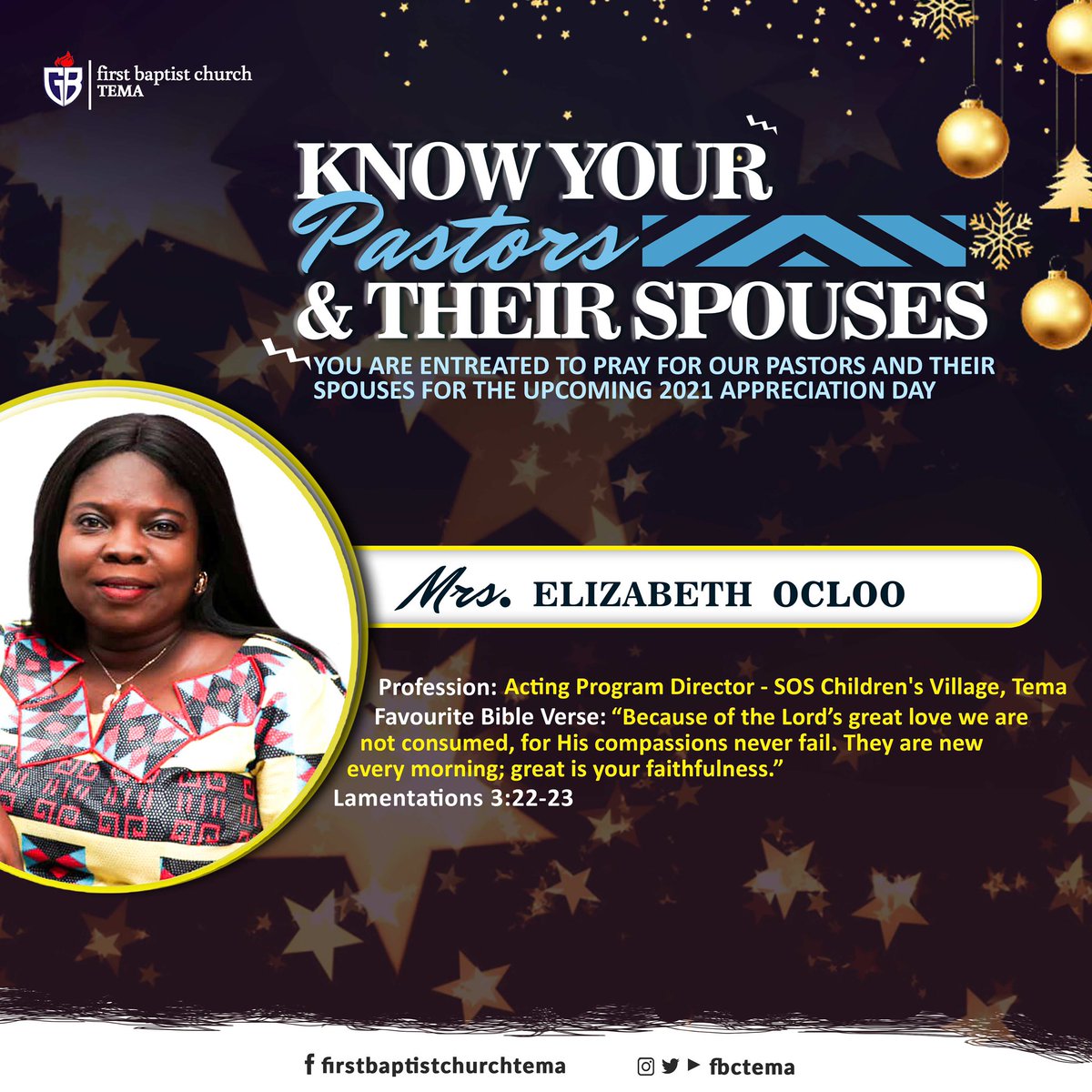 fbctema's tweet photo. Know Your Pastors and their Spouses. Rev and Mrs. Ocloo https://t.co/yWIFI0U9jW