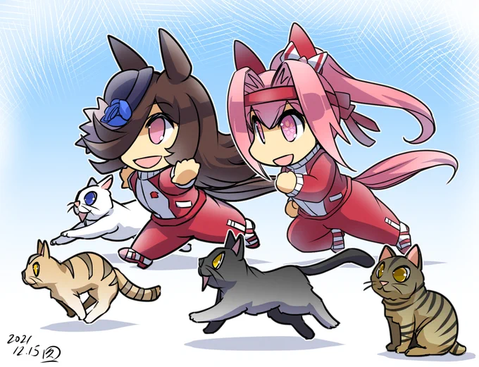 ライス併走 #ウマ娘プリティーダービー #ウマ娘 #ライスシャワー(ウマ娘) #ハルウララ(ウマ娘) #幸せライス https://t.co/eGnM3yvBpt 