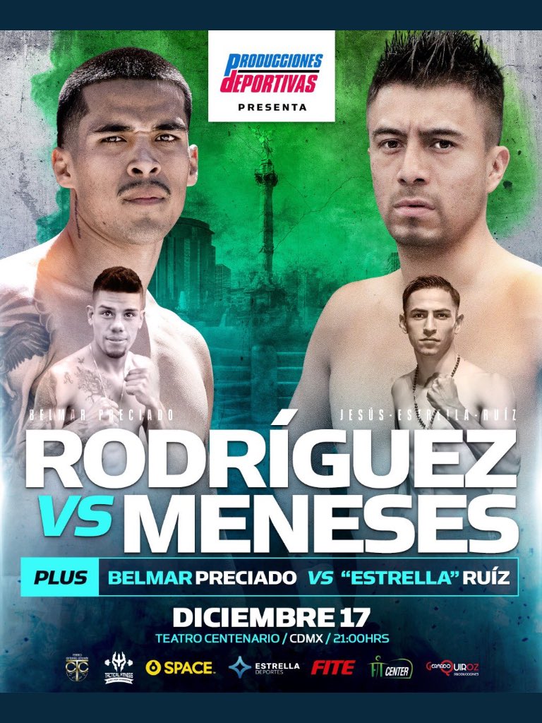 juan_obregon1's tweet photo. Última de la temporada 2021 de @pdeportivas_ @richmaldonad, desde la 🇲🇽 #BoxingCapital
Viernes a las 21hrs de México #boxeoestrellatv a través de:
📺 #CombateSpace 🇲🇽 y LATAM🌎
Y con nuestro relato🎙
📺 @estrellatv 🇺🇸
&
💻 @FiteTV🌍 x Streaming.
¡Que lluevan las piñas!🍍🍍 https://t.co/JSYvZ8iTNw