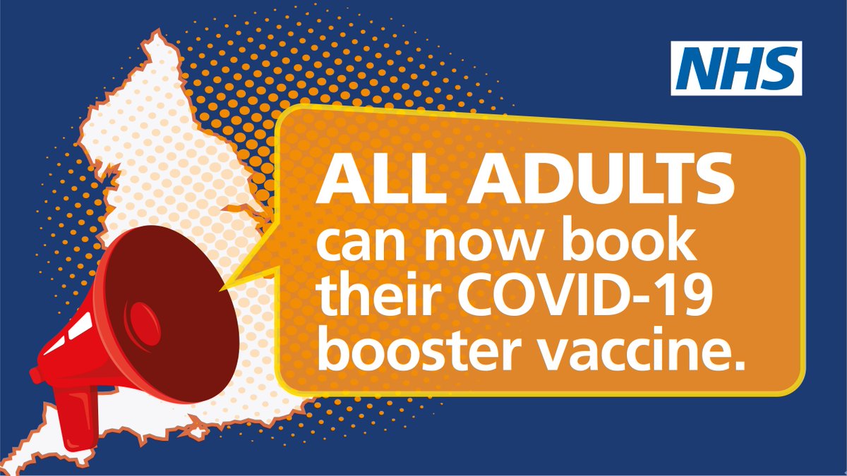 If you're over 18, you can now book your Covid-19 booster vaccine online at nhs.uk/covidvaccine #GetBoosted