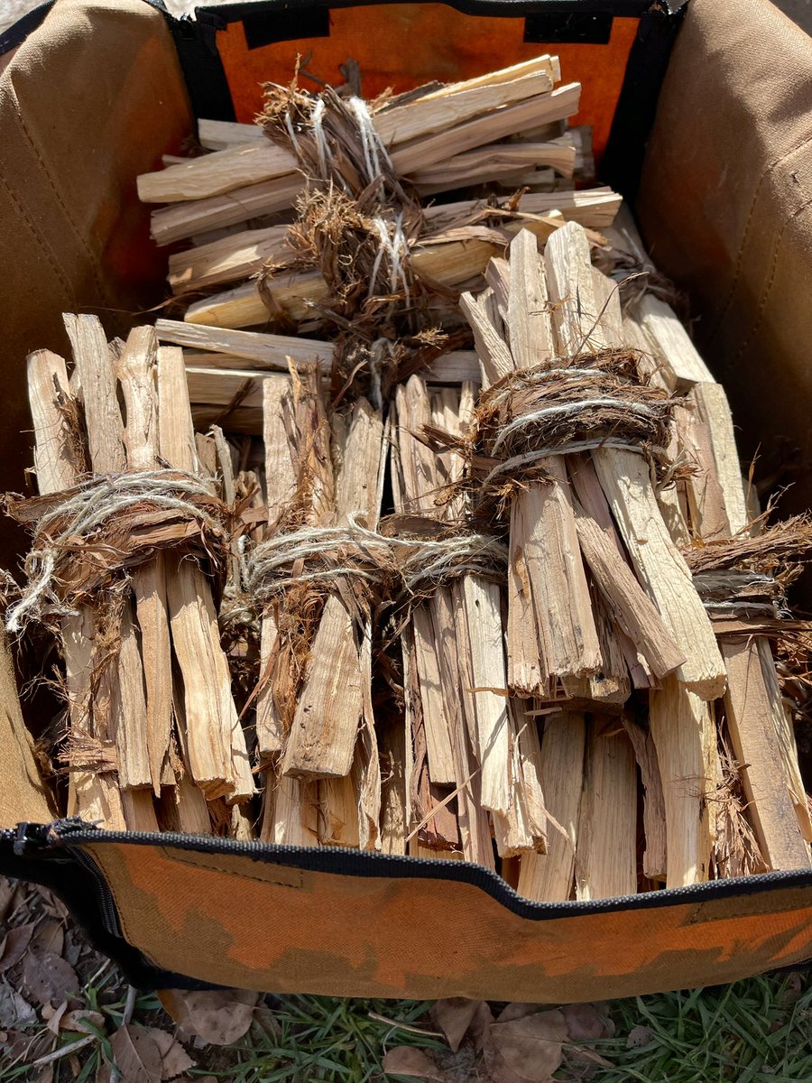 Loren_Anthony_'s tweet photo. I made these fire starters with love this morning. There’s four types of wood from four different Navajoland mountains. Our @ChizhForCheii movement was just a small fire 10 years ago, now we’ve grown into a bonfire movement that’s inspired so many and helped thousands of elders. https://t.co/cSgIWx5WhZ
