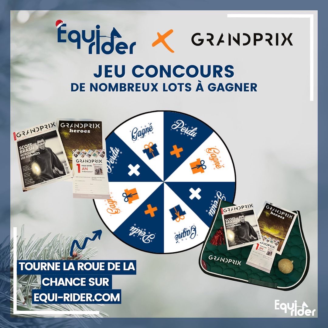 Equirider_'s tweet photo. Calendrier de l’avent Jour 15 🎁
Jeu concours spécial pour ce milieu de mois de décembre 😍

Tourne la roue de la chance sur https://t.co/ugvDYTTO8E et tente de gagner des supers lots GRANDPRIX 🎡

#calendrierdelavent #Noel #jeuconcours #Giveaway #calendrierdelavent2021 #horse https://t.co/dTHgrVlriA