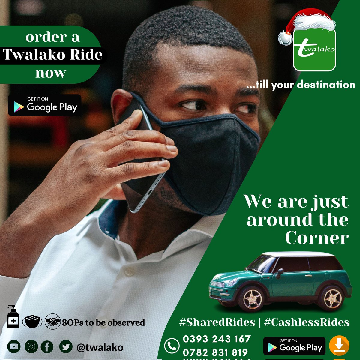 ebel_loans's tweet photo. Enjoy affordable rides this festive season with @twalako. Download the app here 👉https://t.co/skwohrRV9n and signup to get started.
#CashlessRides
#SharedRides
#XmasDiscounts https://t.co/ywEgnWMNnx