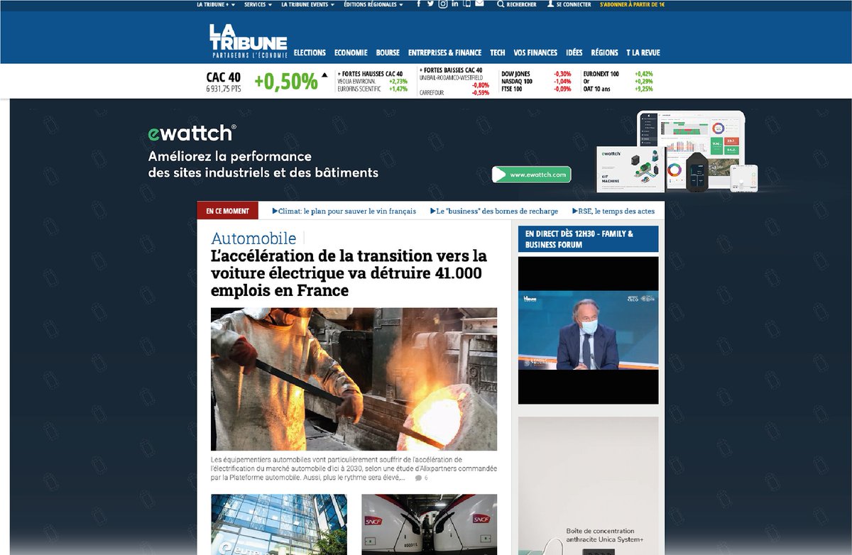 [EVENEMENT]
Aujourd'hui, Ewattch ✔ s'affiche sur le site de <a href="/LaTribune/">La Tribune</a> ! 
Pour le découvrir rendez-vous ici 👉 latribune.fr

#communication #visibilité #partenaire #Latribuneevent #Industriedufutur #smartbuildings #10000startups