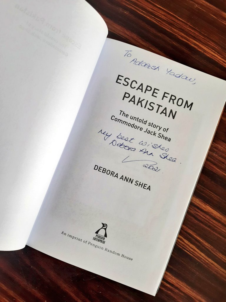 thatnavalguy's tweet photo. Thank You @debora_ann_shea Ma'am for sending your book #EscapeFromPakistan : The Untold Story of Commodore #JackShea by @sheadeboraann .
● About Book :
Escape from Pakistan lifts the lid on a story never before made public - https://t.co/jb4AKQpiuq