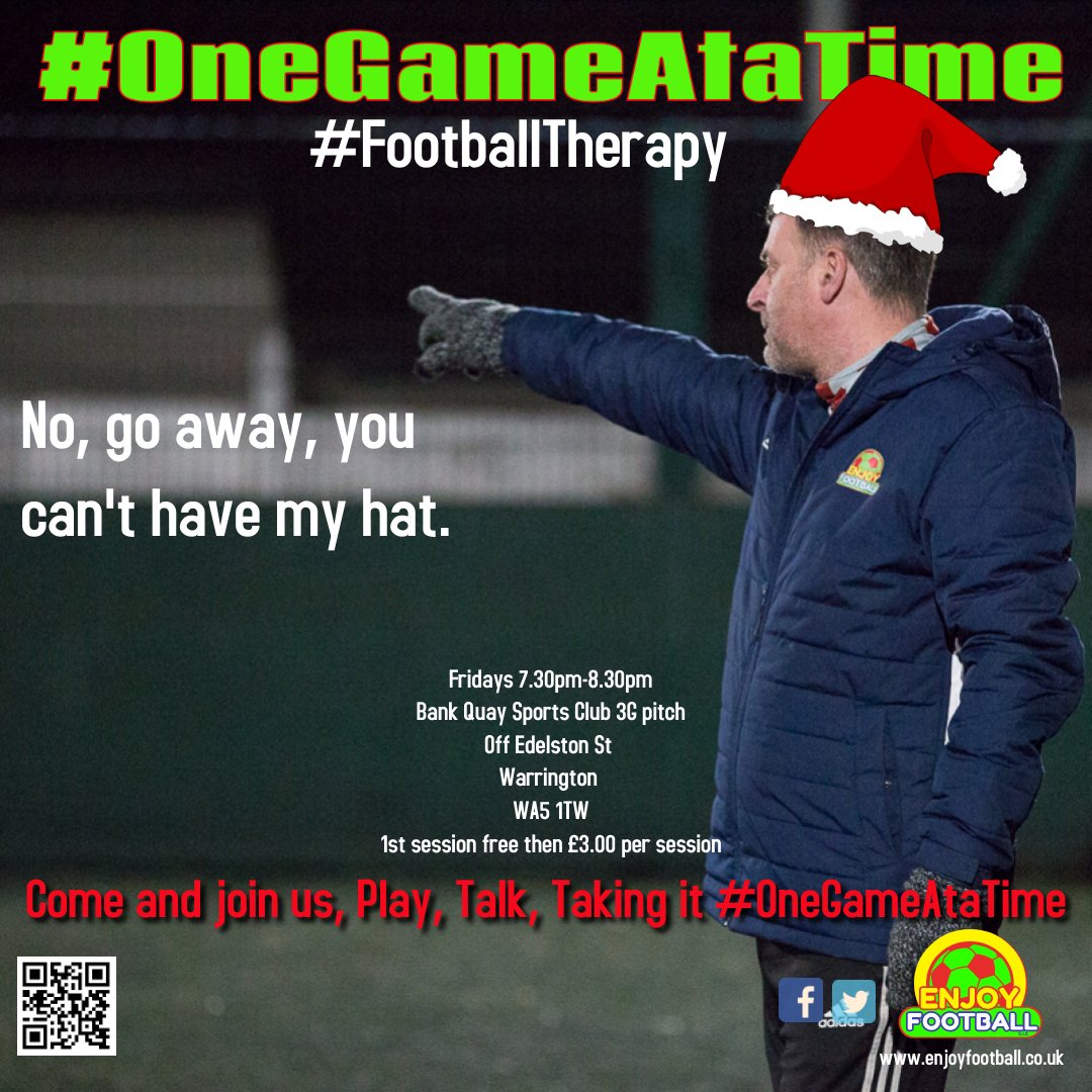 Enjoy Football CIC (@enjoyfootballuk) on Twitter photo #OneGameAtaTime 17.12.21 Christmas Hat week.
#warrington #playtalk #footballtherapy #mensmentalhealth <a href="/TALKHUB_/">TALKHUB C.I.C</a> <a href="/RecoveryAllStar/">Recovery AllStars football team</a> <a href="/GetWarrTalking/">Get Warrington Talking</a> <a href="/Directions4Men/">DirectionsForMen</a> <a href="/MoveMENt_WA/">MoveMENt_WA</a> <a href="/one_in3/">Onein3</a>
See you there 7.30-8.30pm Bank Quay Sports Club WA5 1TW . #OneGameAtaTime 17.12.21 Christmas Hat week.
#warrington #playtalk #footballtherapy #mensmentalhealth <a href="/TALKHUB_/">TALKHUB C.I.C</a> <a href="/RecoveryAllStar/">Recovery AllStars football team</a> <a href="/GetWarrTalking/">Get Warrington Talking</a> <a href="/Directions4Men/">DirectionsForMen</a> <a href="/MoveMENt_WA/">MoveMENt_WA</a> <a href="/one_in3/">Onein3</a>
See you there 7.30-8.30pm Bank Quay Sports Club WA5 1TW .