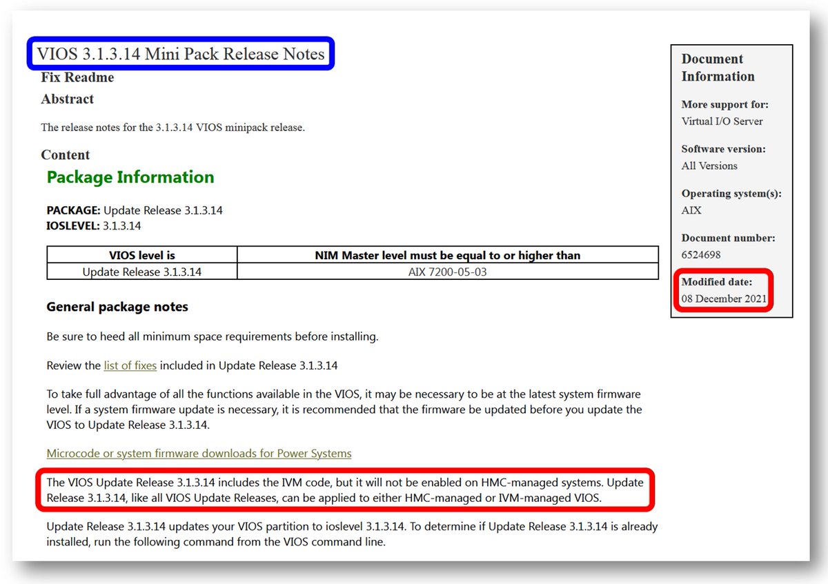 PowerSystems_i's tweet image. Est-ce le retour d&apos;IVM (Integrated Virtualization Manager) dans VIOS ?
C&apos;est l&apos;information que l&apos;on trouve dans le dernier Mini Pack VIOS (3.1.3.14)
Pour rappel IVM est une alternative à la console HMC pour les petits serveurs avec 1 seul VIOS et des VM intégralement virtualisées
