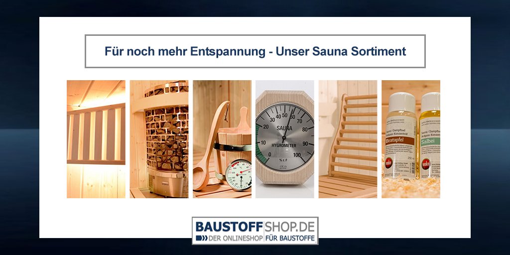 baustoffshop_de's tweet photo. Für noch mehr Entspannung in der #Sauna bieten wir neben stimmungsvoller #Beleuchtung und verschiedenen Ausstattungsmöglichkeiten auch Düfte, Pflegeprodukte und Co.
👉 https://t.co/Ug0jVpYImO https://t.co/bQkRSjtElz
