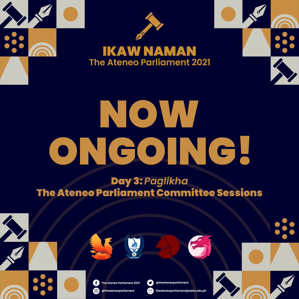 theateneopar's tweet photo. We're now on Day 3 of Ikaw Naman: #TheAteneoParliament 2021!

After the informative sessions yesterday, the delegates are now writing resolutions with their respective Committees. 📝

Atenista, ikaw naman! ✍️ https://t.co/4pvku8sQ14