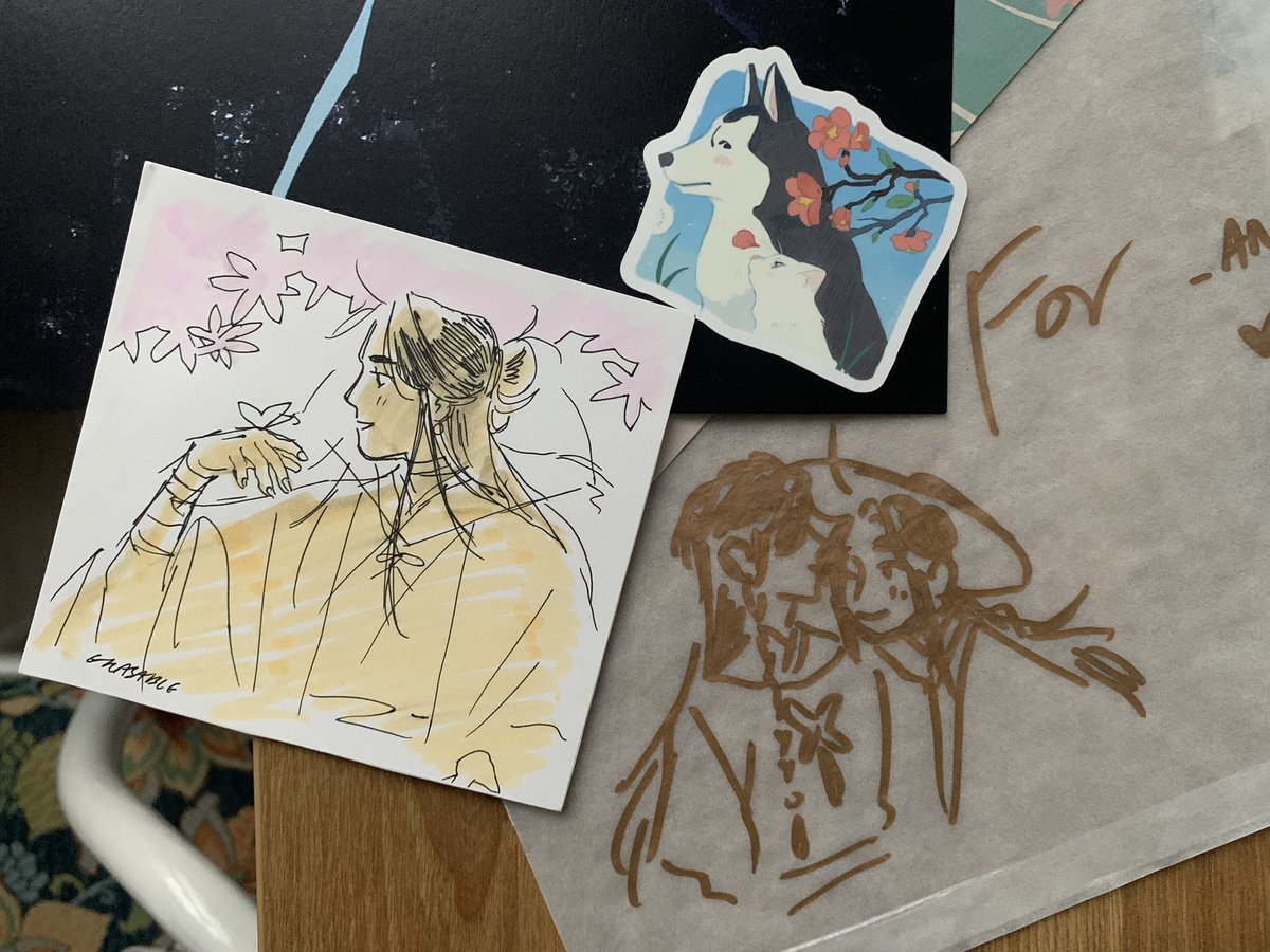 I CAAANT got a bunch of treasures from stunning @_Erasable 💕💕💕 thanks bb I'm in tears of love with this (and thank you for your drawings!! That's so sweet!!💦) going to frame all the things on my wall 