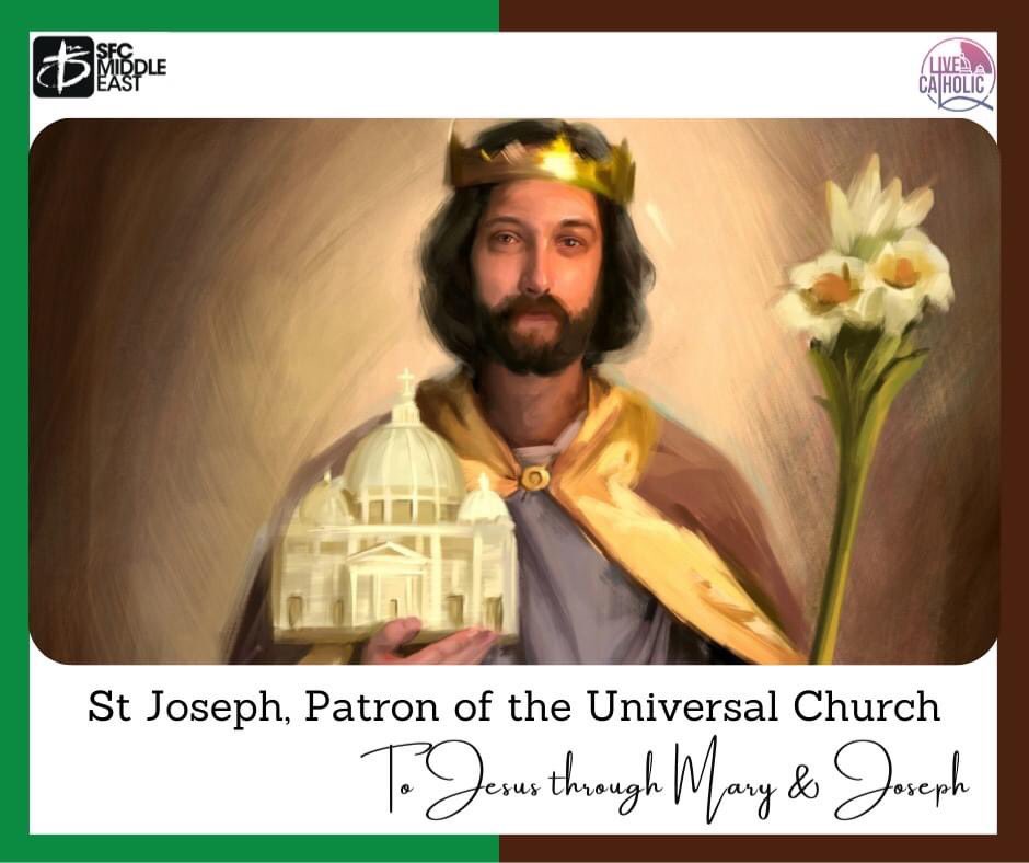 SFCMiddleEast's tweet photo. St. Joseph, Patron of the Universal Church, pray for us.

#StJosephWednesday
#IteAdIoseph https://t.co/b0exlJD1la