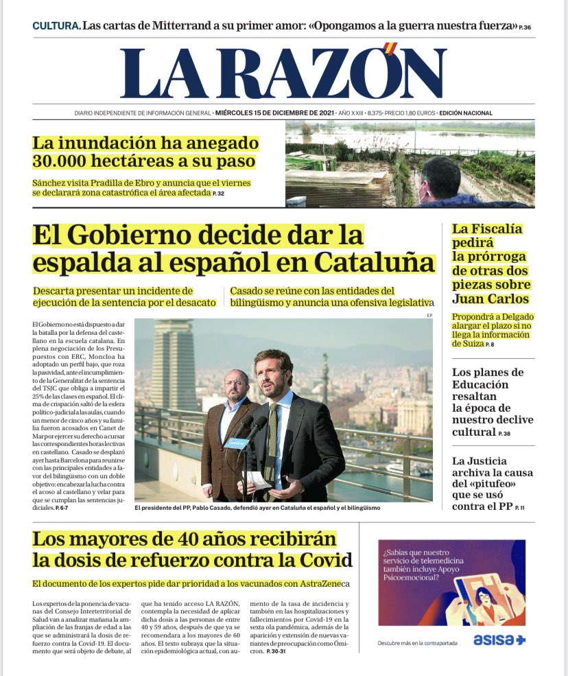 PabloIglesias's tweet photo. Estas son algunas de las portadas tras la confirmación por parte del Tribunal Supremo de la condena a Espinosa de los Monteros ¿Serían iguales si la condenada fuera alguna de las dirigentes de Unidas Podemos, de ERC o de Bildu? Seguro que sí, no piensen mal https://t.co/TF4fd6cpSE
