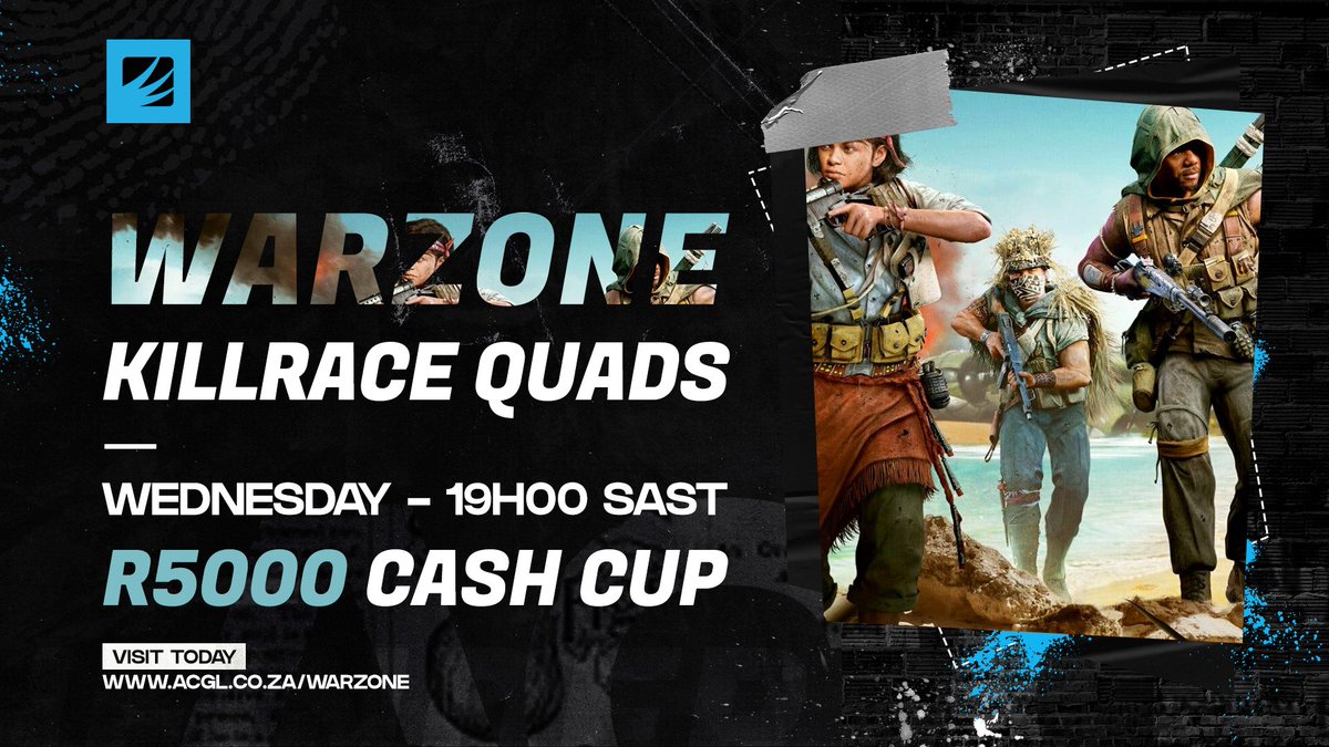 AfricanGaming's tweet photo. 🕖 Tonight from 19h00 grab your squad and drop in the R5000 #Warzone #PredatorWZ cup.

📝 Registrations are open and free: https://t.co/ju8V2FReCl

#SAgaming #GamingZA #gaming #SAesports #EsportsZA #esports #AfricanEsports #WarzoneZA https://t.co/vFrTYBsCDj