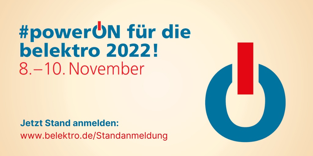 belektro_Berlin's tweet photo. #powerOn in 2022! Heute endet unser #Frühbucherrabatt! Werden Sie ein Teil der (b)Elektro-Gemeinschaft. Nutzen Sie den Standmietenrechner: https://t.co/wmByqvZuPj. Sagt Ihnen der Preis zu? Dann melden Sie Ihren Stand schnell für die #belektro2022 an: https://t.co/yqK1eAbVfm 💙 https://t.co/LQqSKAnx2a