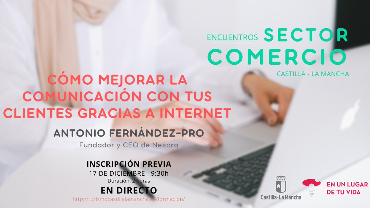 1⃣7⃣ Nuevo curso de formación online del sector comercio!
📅 Viernes 17 de diciembre, de 9:30 a 11:30 horas 
🎙Con Antonio Fernández-Pro, CEO de <a href="/NexoraSolutions/">Nexora Digital</a>  
🌀 Cómo mejorar la comunicación con tus clientes gracias a internet
Apúntate aquí 👉  bit.ly/3yn3zGx
