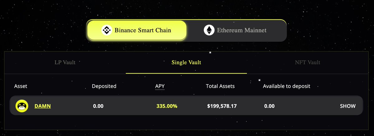 _DAMNCool_'s tweet photo. 👀 DAMN AI-Earn's single token vault's TVL is almost reaching $200,000.

Get your DAMN tokens in that vault while the APY is still high! Sweet returns ahead. 📈

https://t.co/1YzpwIBSak

#DeFi #crypto #NFT #BSC #YieldFarming #DAMNCool https://t.co/m47apAGloF