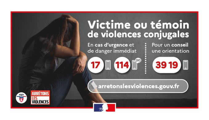 #NeRienLaisserPasser | Cette nuit à #Paris12, les 👮‍♀️👮‍♂️ de la #DSPAP ont été requis suite à l'appel au 1⃣1⃣4⃣ d'une femme violentée par son conjoint à domicile et qui était parvenue à se réfugier et s'enfermer dans une pièce.
➡️ Auteur interpellé.
Vous n'êtes pas seules.