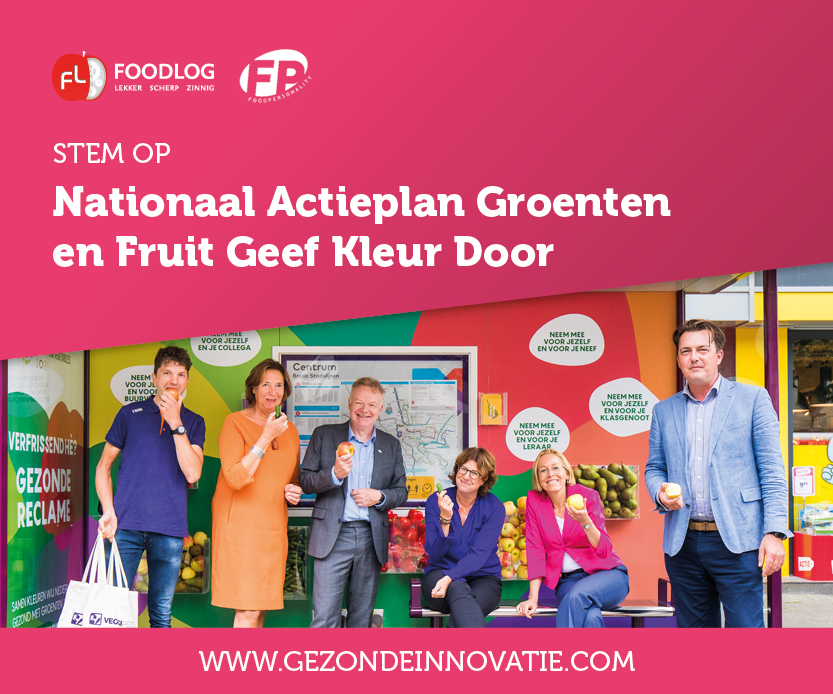 Wauw! #geefkleurdoor is genomineerd voor de Gezonde Innovatie Awards als initiatief die bijdraagt aan een gezond eet- en drinkpatroon. Wij vinden dat de campagne deze prijs zeker heeft verdiend! Jij ook? Stemmen kan hier: gezondeinnovatie.com <a href="/ActieplanGF/">NAGF</a> <a href="/FoodCabinet/">Food Cabinet</a>