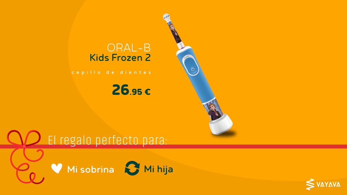 VAYAVA_ES's tweet photo. #VAYANavidad
Los más peques ya no pondrán excusas para no cepillarse los dientes: Pack 2 Cepillos eléctricos #OralBKidsFrozen2 👧🏻.

Este es el regalo 🎁 perfecto para: 
🔁 Mi hija
❤️ Mi sobrina

Este y muchos más #CepillosEléctricos los encontrarás en https://t.co/ZMS4rVWIWk 😉 https://t.co/3jcZOoHFtC