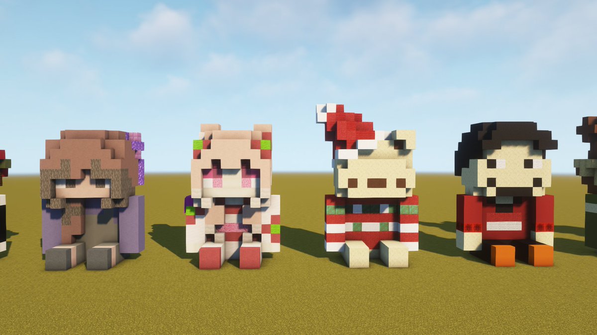 isthatjed's tweet image. @_WorldOfColor_ Challenged me to build something that makes my year special, so I built all the amazing people I met in Minecraft. I gave myself a deadline, but I only managed to do some @MinecraftParks friends, so I'm gonna do my @playmineclub friends next😅