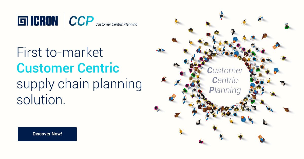 We are excited to launch our first-to-market Customer Centric Planning product: ICRON CCP. Designed for mid-size manufacturing companies, this intelligent, dynamic, and flexible software will put you ahead of the supply chain game. 

For more details: eu1.hubs.ly/y0dKyx0