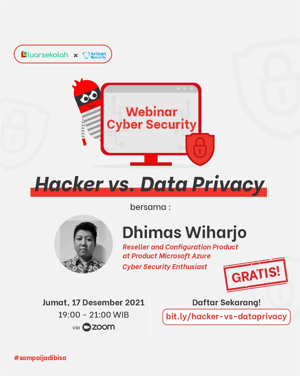 ArisanSecurity's tweet photo. Hi Sobat LS!!✨

Kejahatan digital semakin marak, seiring berkembangnya trend digital dan media sosial. Terlebih saat ini hampir semua platform ketika registrasi mengharuskan usernya untuk mengisi data diri. Makanya, kita juga harus ekstra hati-hati dalam mengamankan data pribadi https://t.co/PZpuPf5dAM