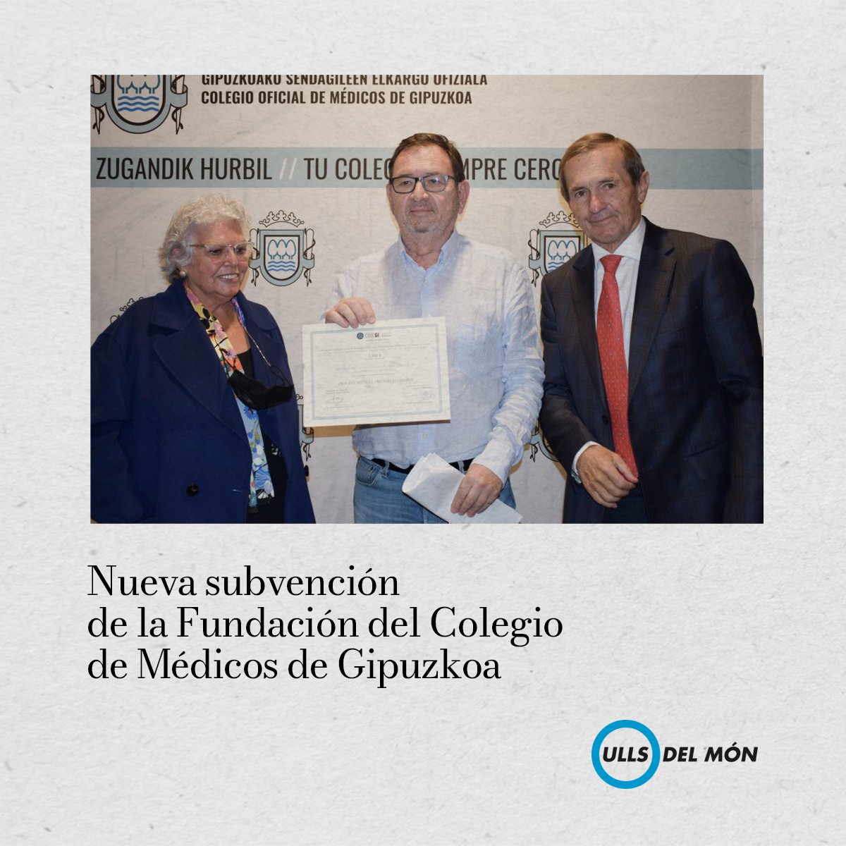 Ullsdelmon's tweet photo. ✅La Fundación del Colegio de Médicos de #Gipuzkoa nos entregó una subvención para reforzar la formación en atención ocular del personal sanitario de Mopti #Mali
👁️Agradecemos su contribución en la mejora de la #saludocular de la población más vulnerable 💙
#COMGI @comgipuzkoa https://t.co/rQ5F6FyvBN