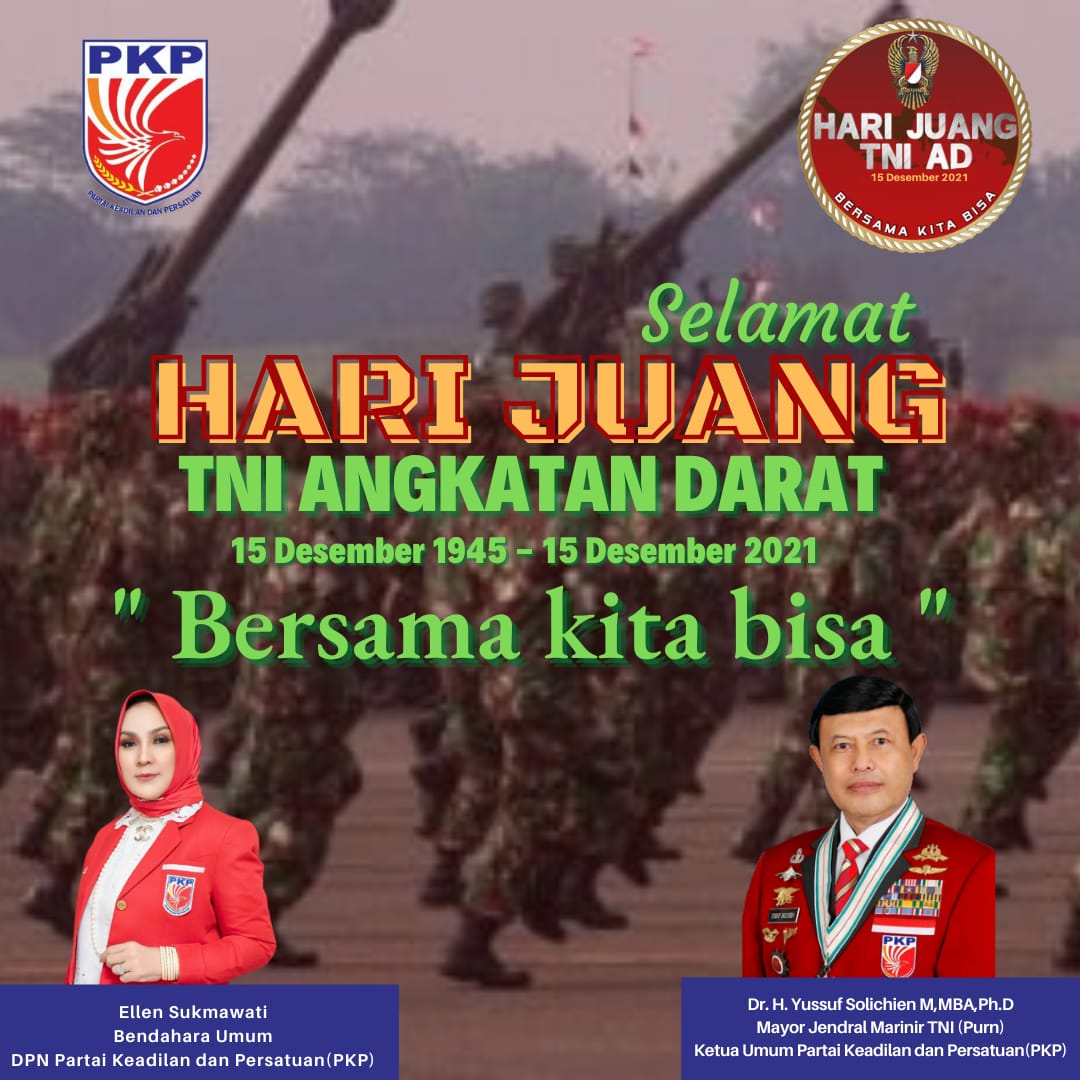 partai_PKP's tweet photo. Dirgahayu Hari Juang TNI Angkatan Darat ke-76.
"15 Desember 2021".
TNI ANGKATAN DARAT BERSAMA RAKYAT MEMBANGUN BANGSA.

#harijuangtniad2021 
#partaipkp 
#partai_pkp https://t.co/F0ziSmr5Jn