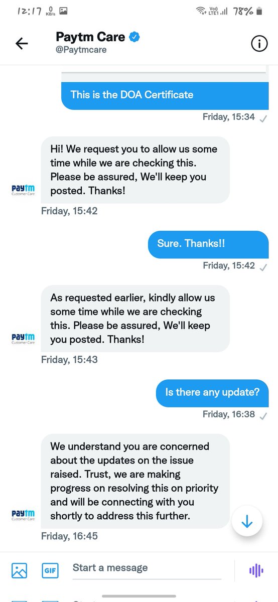 mesharmaatul's tweet photo. @vijayshekhar sir @Paytm from last 5 days you guys are just asking me to wait, to have patient.
I have provided you all the required documents still from last days you don't  have a single update.
Do you understand how many issues I am facing without laptop??
#badcustomerservice https://t.co/HyGr8Jbjpg