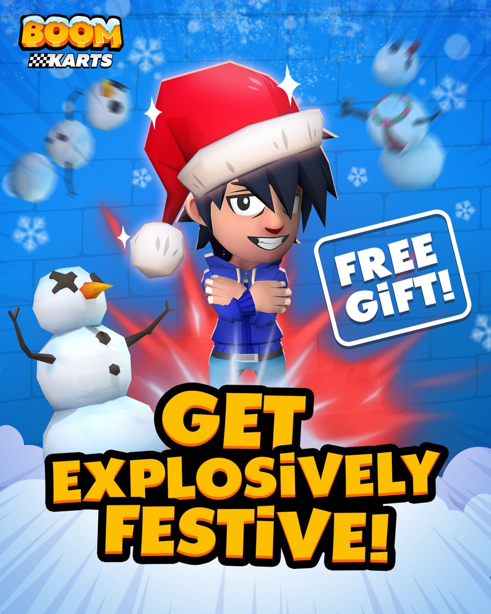 BoomKarts's tweet photo. Get explosively festive in #BoomKarts! The winter event starts now on all supported platforms! https://t.co/3AimReJ6pF
