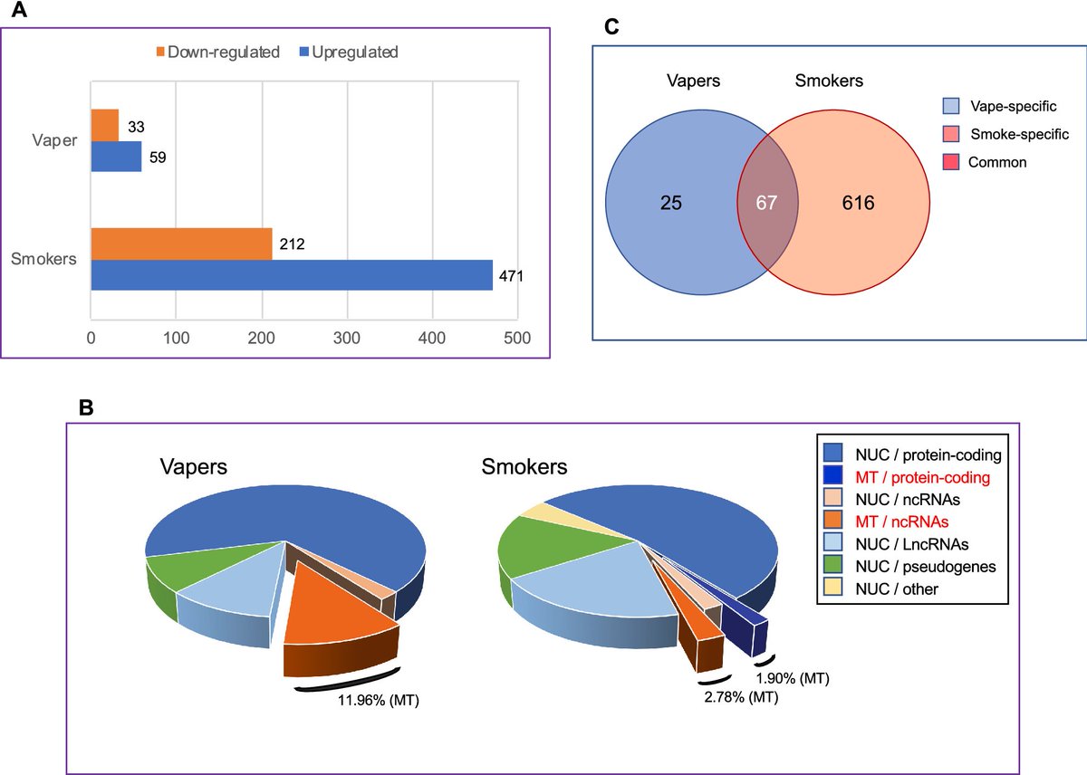 A novel role for #vaping in mitochondrial gene 🧬 dysregulation and #inflammation fundamental to disease development. nature.com/articles/s4159…