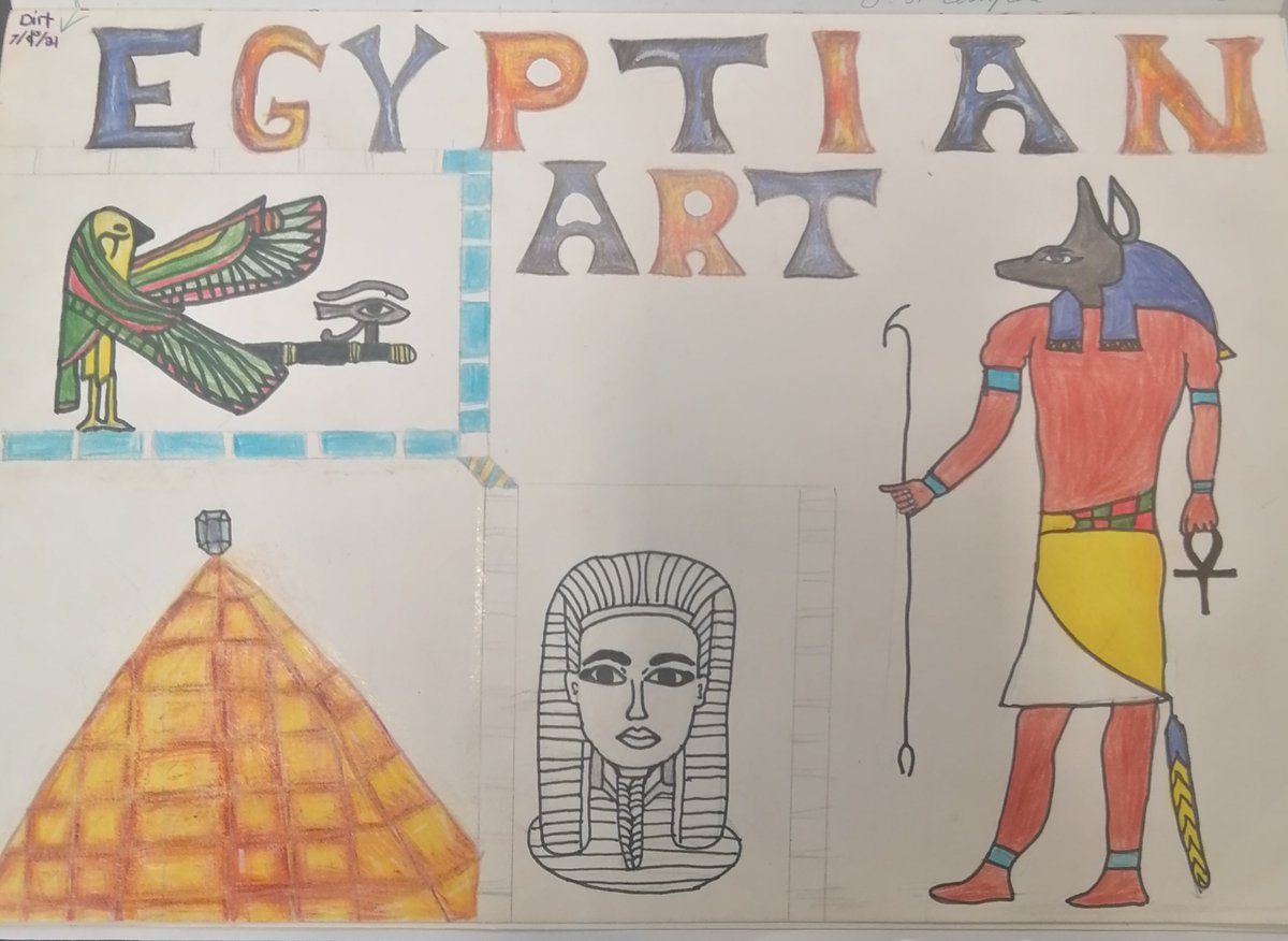 Llanwern_art's tweet photo. Lovely ancient Egyptian art research page by @Llanwern_High year 8 pupil Lacie Ball https://t.co/2GNViRgHTG