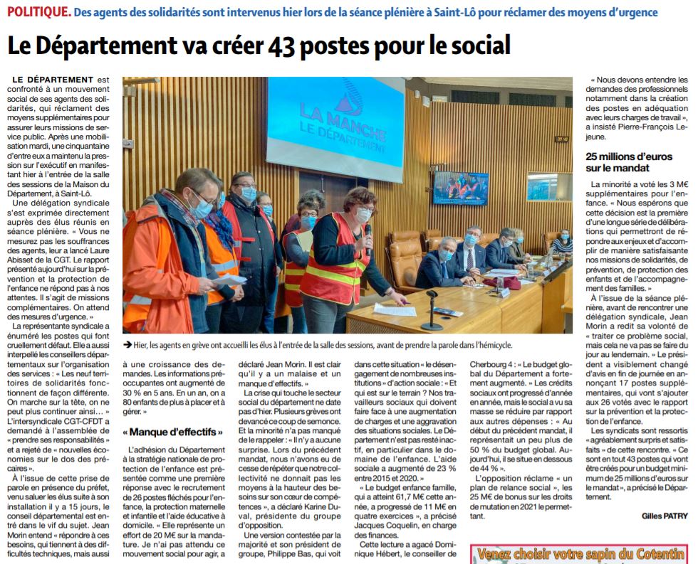 Article de @lapressedelamanche du samedi 11 décembre.