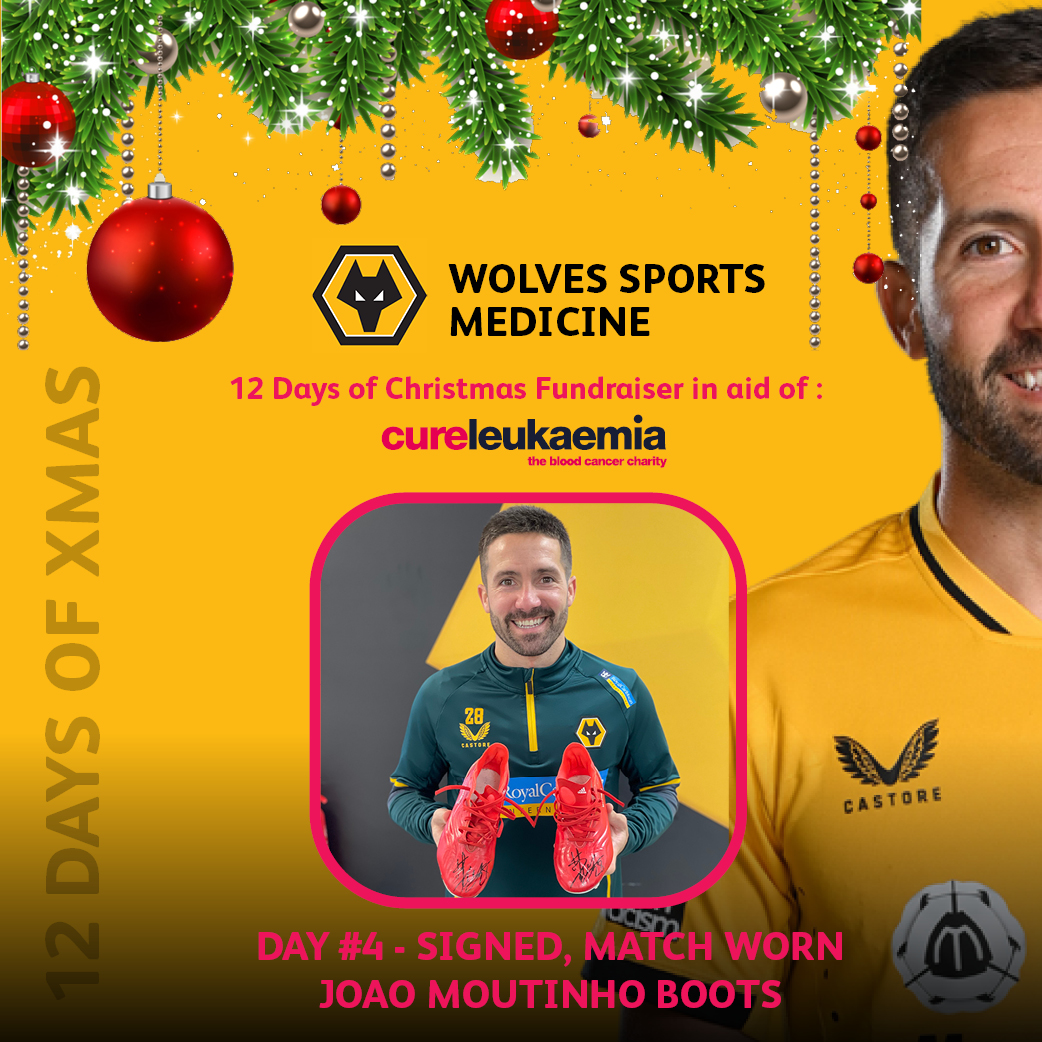 ‼️ ONLINE AUCTION ‼️ We have a good one for Day 4 of @WolvesSportMed’s #12DaysofXmas fundraiser with SIGNED @JoaoMoutinho boots up for grabs! Place your bid now at tinyurl.com/joaom #WWFC #Wolves #Signed #Boots #Moutinho