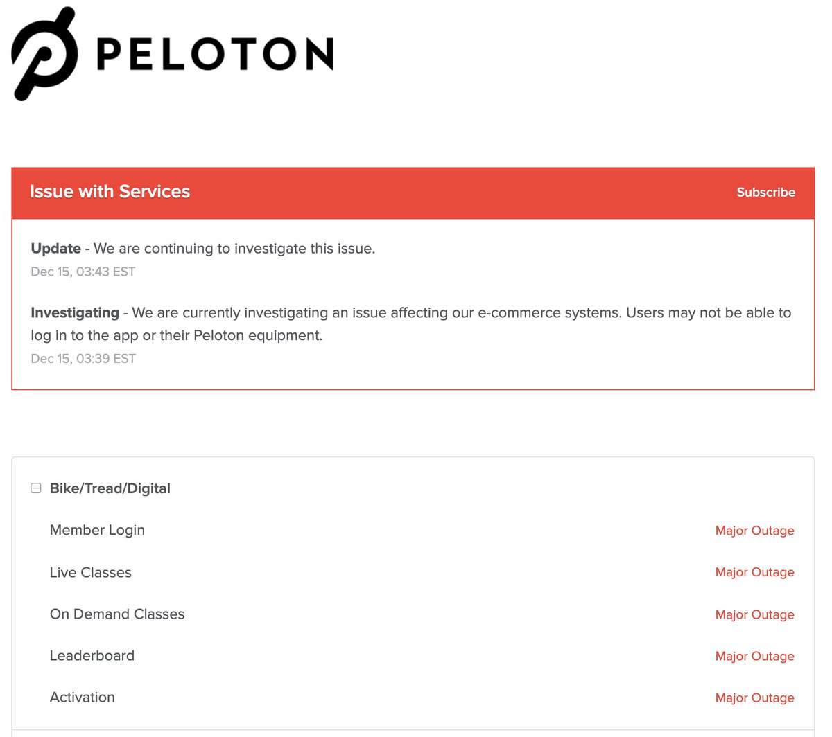 Not all SaaS services are made equal. Maybe they are just fattening us up for Christmas, just don't treat us like turkeys and make it good as soon as you can. #pelotondown