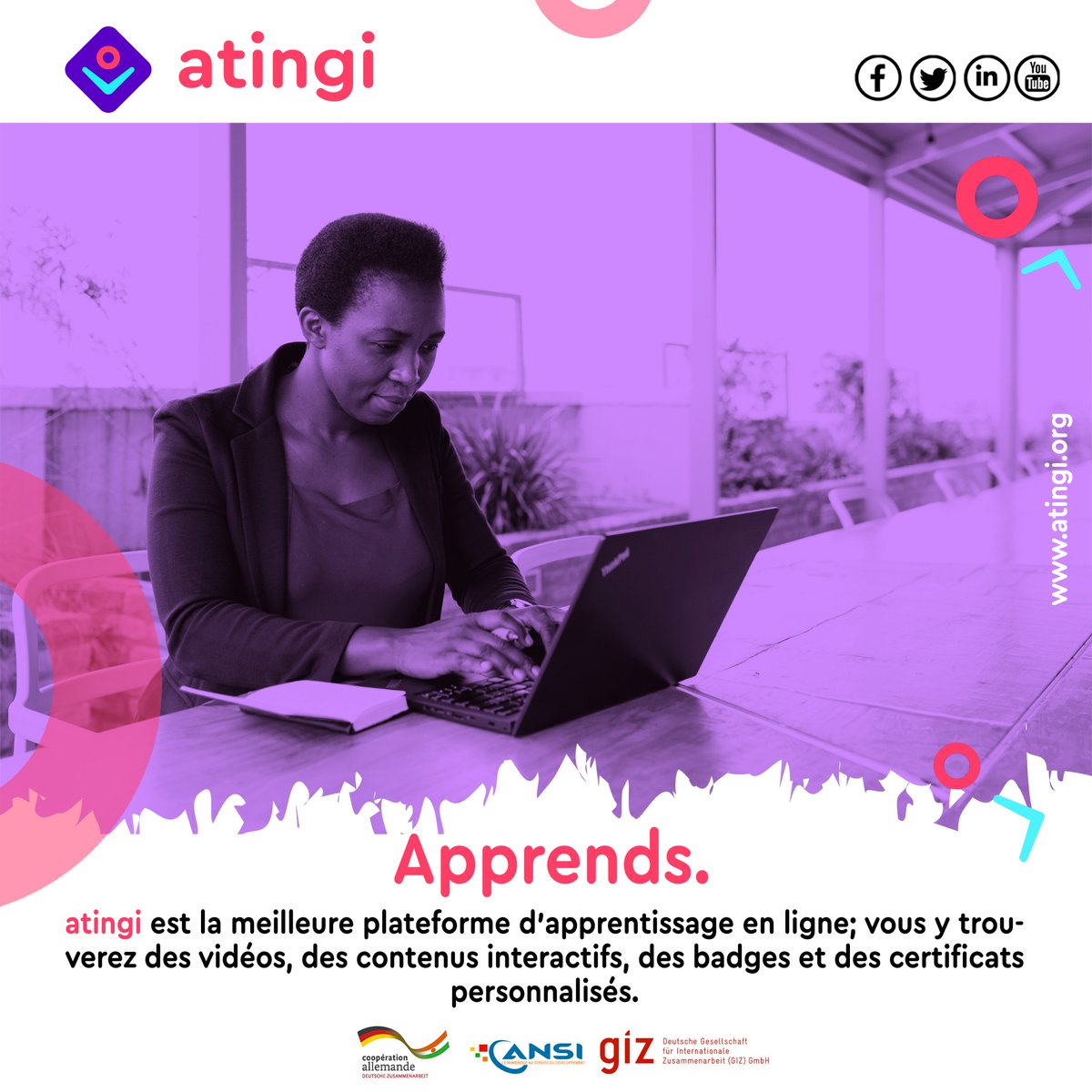 AtingiNiger's tweet photo. atingi est la meilleure plateforme d'apprentissage en ligne; vous y trouverez des vidéos, des contenus interactifs, des badges et de certificats personnalisés https://t.co/pcjlRQkUh4
#atingi
#GIZ
#AfricaCloud https://t.co/OUS9EfObqb