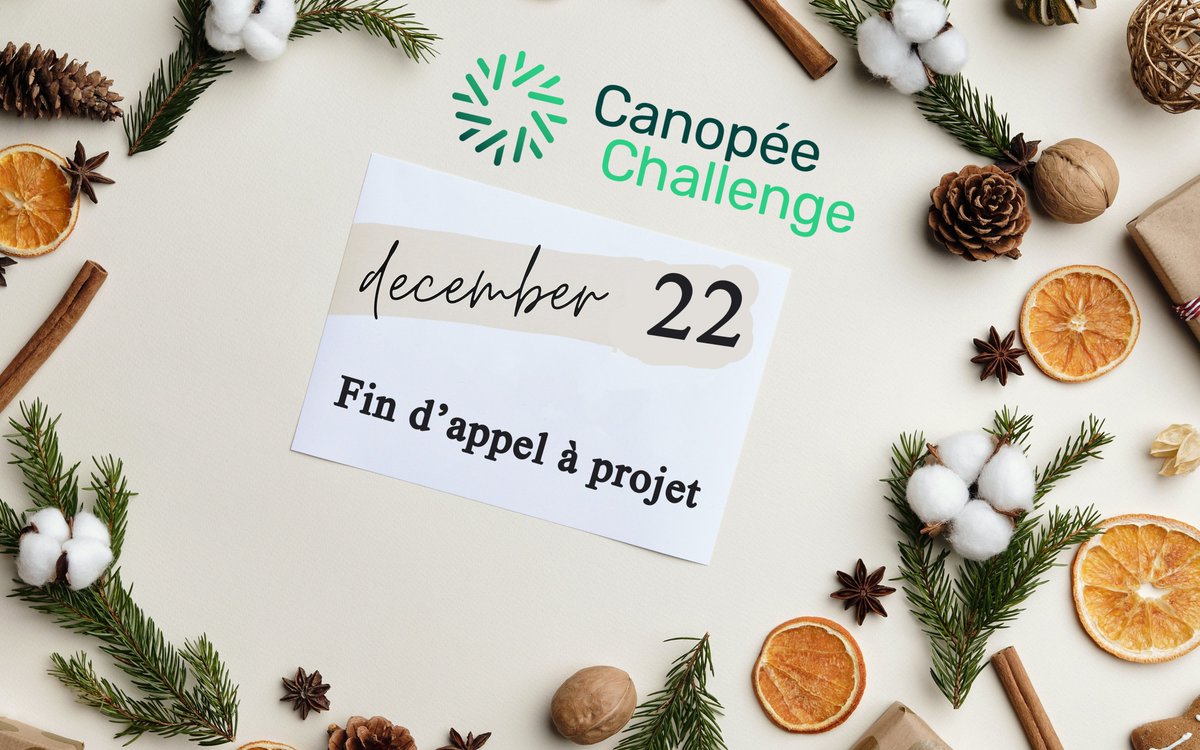 Pour information le délai pour la fin d'appel à projet pour le #concours #international d’innovation 💡 au sein de la filière forêt-bois Canopée Challenge a été repoussé jusqu'à la date du 22 décembre.

Cliquez ici pour vous inscrire : 👉canopeechallenge.com 👈