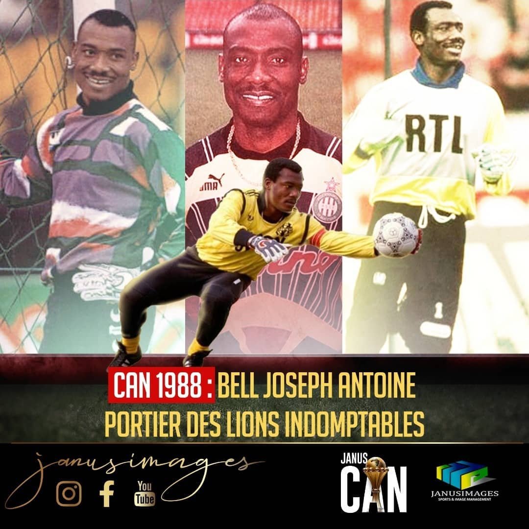 ⚽️🔥 CAN 1988: Joseph Antoine Bel
Cameroon played in Morocco and has won his second star of African Cup of Nations in 1988..💯💪🏽

Please follow us <a href="/janus_images/">Janusimages</a> for more contents 💯🔥
Photo: Google
✒️Work art: #Janusimages
#januscan #africa #caf #memories #sports #cameroon