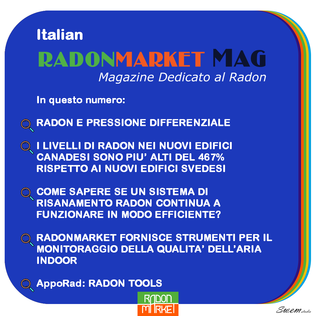 📰 RadonMarket Mag
💬 Magazine Dedicato al Radon
No.20
🇬🇧RadonMarket.com/RadonMarket-Ma…
🇮🇹 RadonMarket.com/it/RadonMarket…

🚀 RadonMarket
✔️Specialized in Radon Supplies✔️

#Radonreduction #Radon #Radongascontrol #Radongas #GasRadon #Radonawareness #Dosimetriaradon #Risanamento #Radontesting