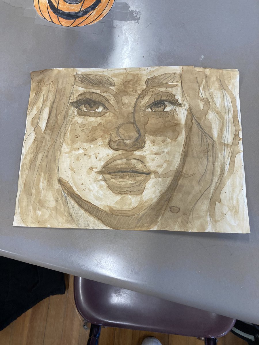 Love seeing my students talents! They amaze me every day #coffeepainting